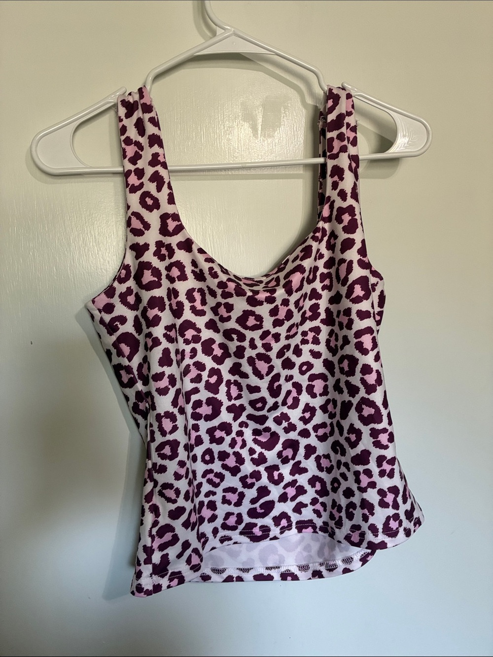 SHEIN Purple & White Leopard Print Tank Top